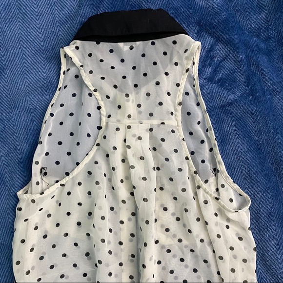 Shear Polka Dot Tank Top - Picture 8 of 9